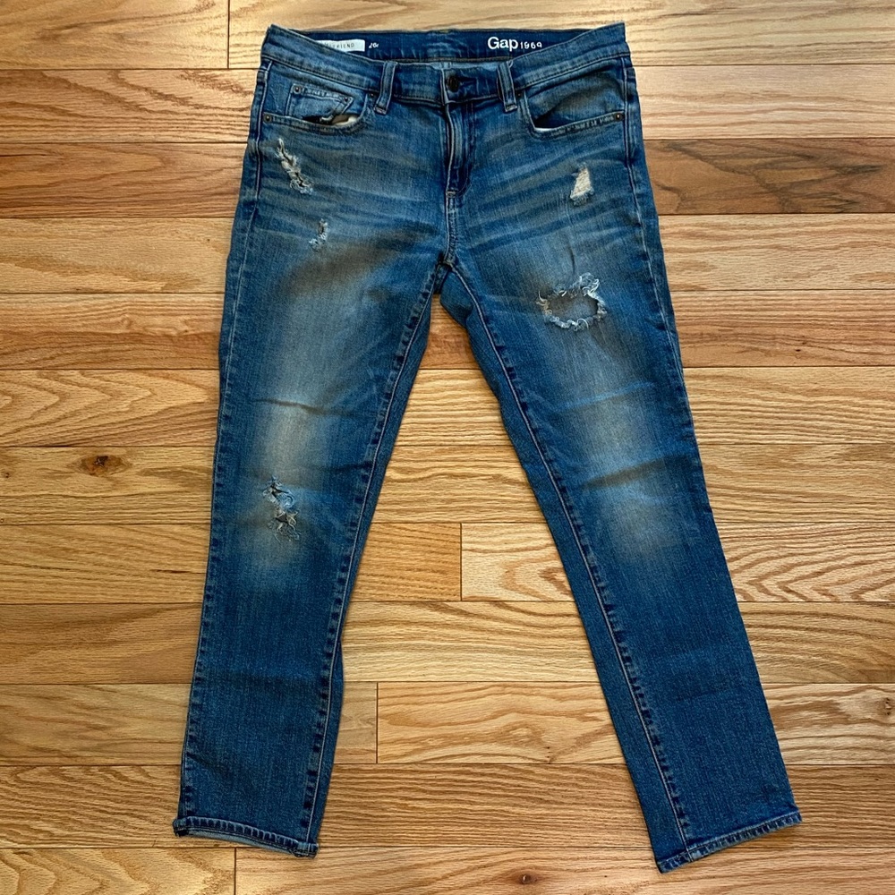 GAP “Girlfriend” Mid-Rise Distressed Jeans - 26